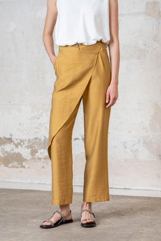 PANTALON CRUZADO TOSTADO