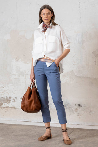 CAMISA LARGA TAPETAS BLANCO