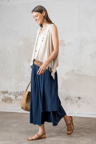 FALDA CAPAS LARGAS AZUL MARINO