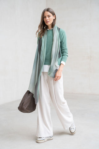 Jersey Módena lana cashmere verde jade