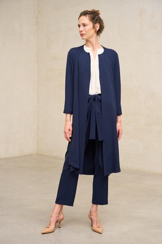 Elsuria Navy Long Blazer