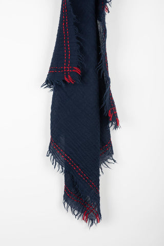 Dareva navy blue wool scarf