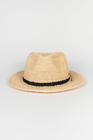 Sombrero Caelia natural con cinta negra