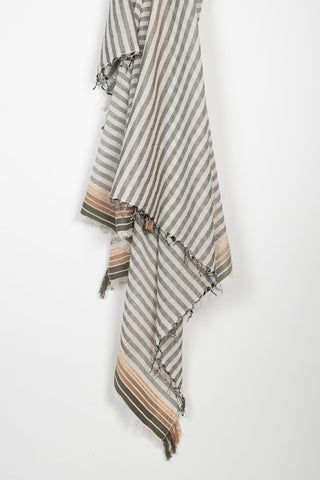 Halo Striped Cotton Scarf