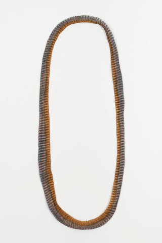 Collar Ciren malla dorado y gris plomo