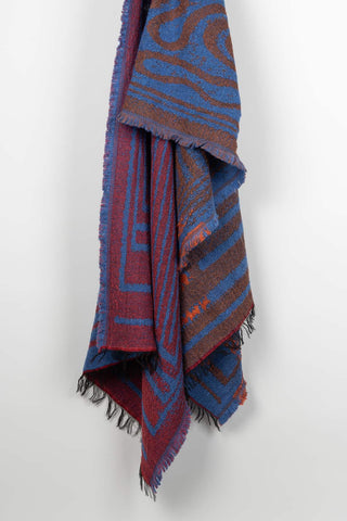 Mirova blue and burgundy scarf
