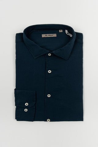 Camisa GUY azul oscuro de algodón ligero