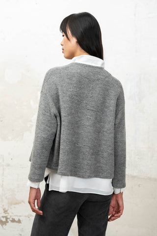 CHAQUETA PUNTO CUELLO BOMBER GRIS