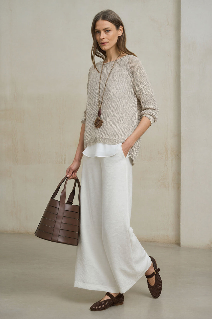Google Pin Translucent Évela openwork fine knit sweater | Rivera