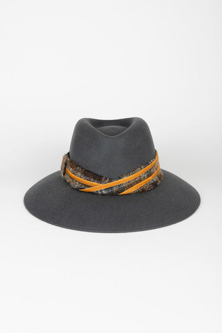 SOMBRERO ALEXIA GELGO GRIS Y MOSTAZA