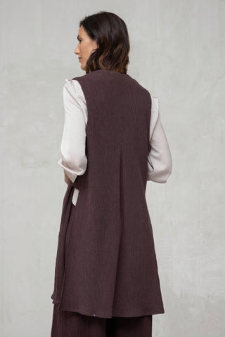 CHALECO SIENA LARGO PIEZAS LATERAL GRANATE