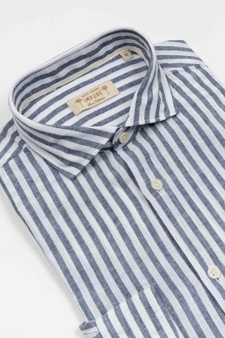 Camisa lino azul marino Impure