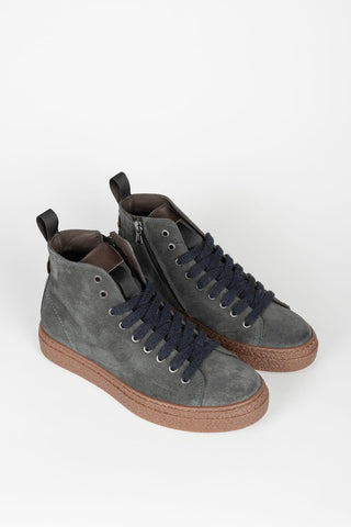 Calven grayish-blue high-top sneaker