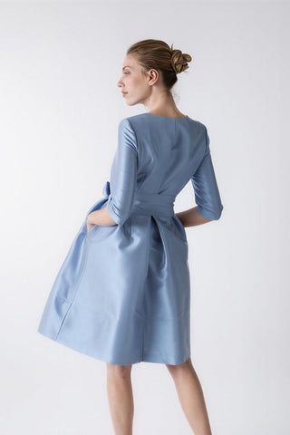 Odelia blue trench coat dress