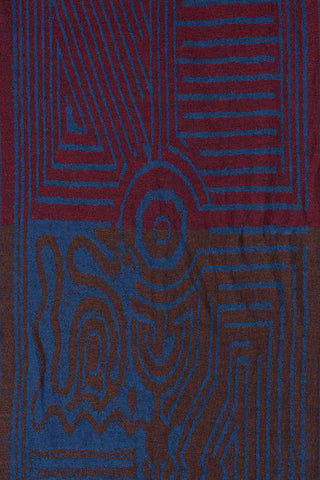 Mirova blue and burgundy scarf