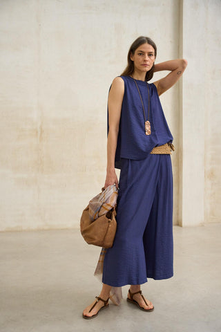 Top Arvienne azul marino