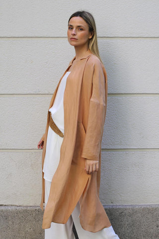 Lirael Peach Long Blazer