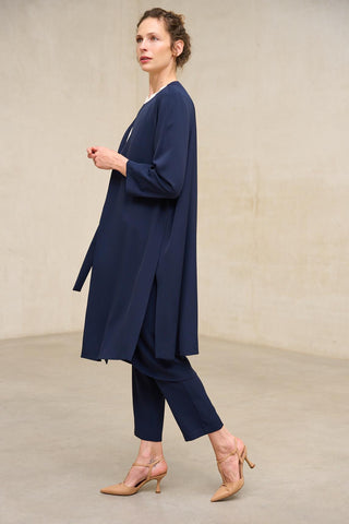 Elsuria Navy Long Blazer