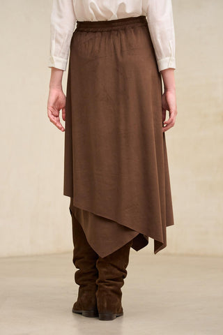 Maia brown suede-effect skirt