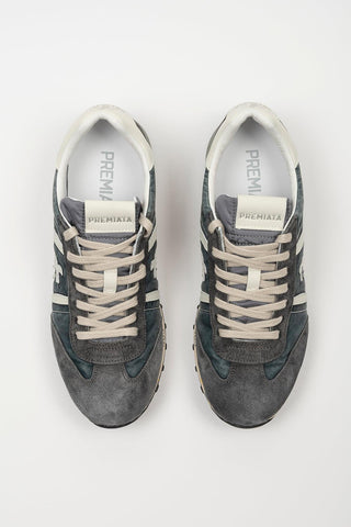 Zapatillas Velor azul de ante y tejido técnico hombre