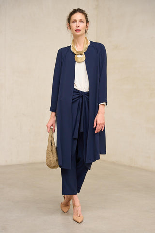 Elsuria Navy Long Blazer