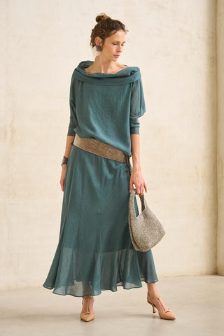 Light blue plain skirt