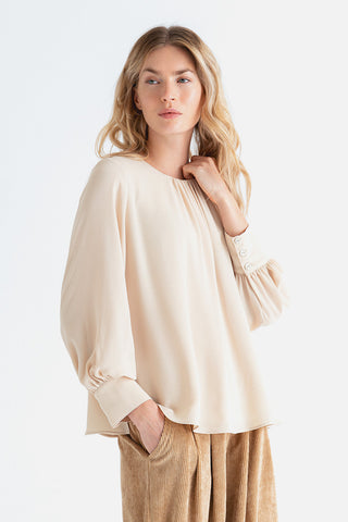 CUERPO FRUNCE CUELLO BEIGE