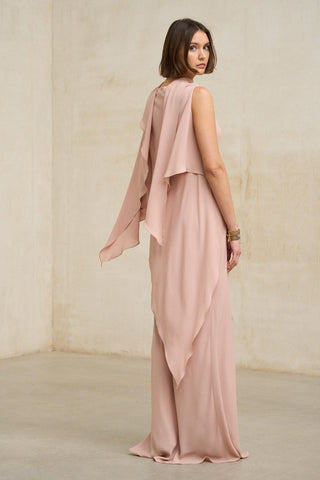 Vestido Kaedryn rosa empolvado