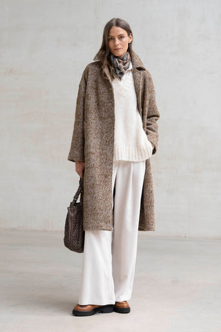 Abrigo Cuneo marrón jaspeado