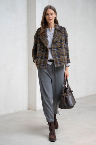 Arezzo mustard check coat